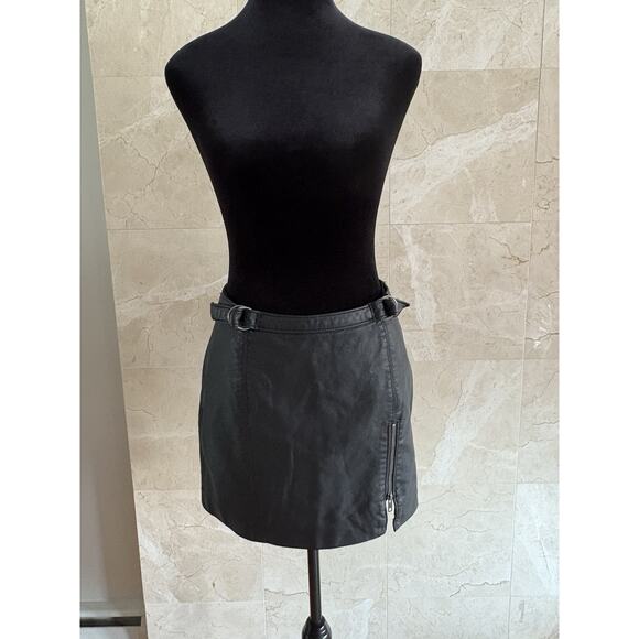 Free People Vegan Leather Midnight Magic Mini Skirt - 2 - Black Moto Grunge Glam - Picture 9 of 16